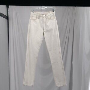 Mother Le Italien High Waist Ankle Straight Leg Jeans Blanc/White  Size 25